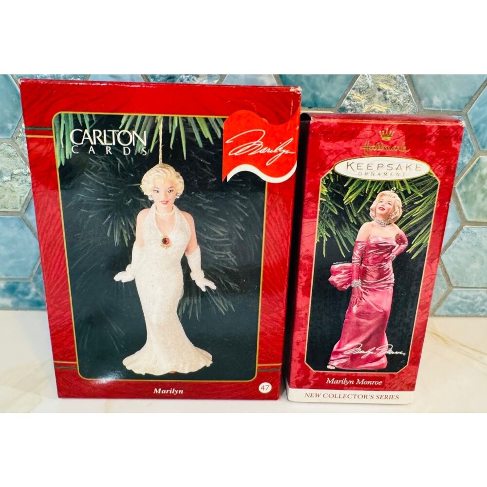 1996 Carlton Card Marilyn Monroe and 1 Hallmark Christmas Ornamant